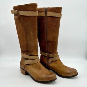 NEW UGG Australia Darcie Knee High Riding Boots US 8.5 Leather & Suede Chestnut